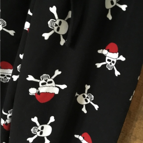 Skull with Santa Hat PJ Bottoms - Picture 4 of 6